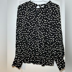& Other Stories Paris Atelier Long Sleeve Heart Print Blouse